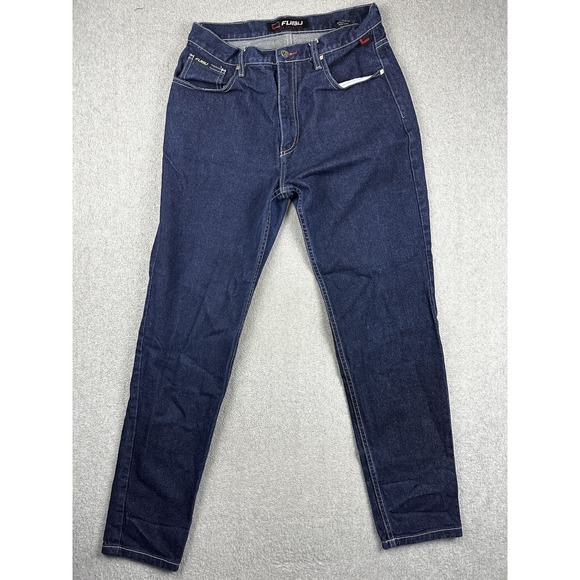 FUBU Denim - FUBU Jeans Womes 11 12 Blue Denim Straight Leg Classic Logo Pockets Hip-Hop Y2K